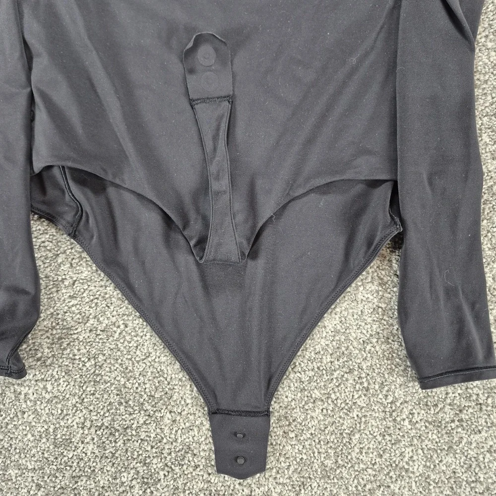 Lululemon Wundermost Ultra-Soft Nulu Square-Neck‎ Long-Sleeve Bodysuit XL Black